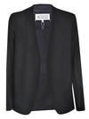 Maison Margiela Collarless Fitted Blazer In Black