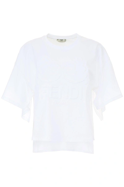 Fendi Logo刺绣t恤 In White|bianco