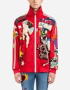 DOLCE & GABBANA SWEATSHIRT WITH zip AND PATCH,G9MQ1ZG7QJIR0026