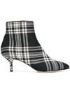POLLY PLUME CHECKED ANKLE BOOTS