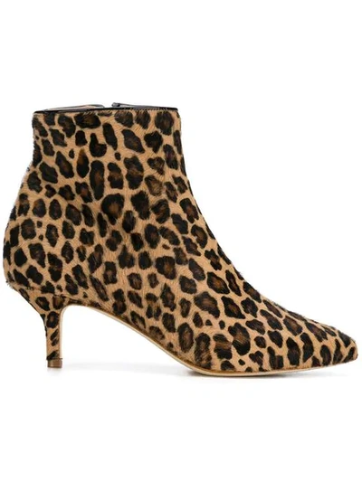 Polly Plume Janis Leopard Print Ankle Boots In Animal Print