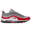 NIKE MEN'S AIR MAX 97 CASUAL SHOES, GREY/RED,2419637