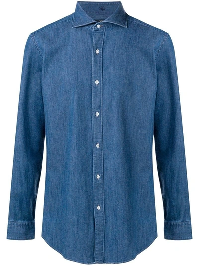 Fay Long-sleeve Denim Shirt In Blue