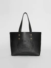BURBERRY Small Embossed Crest Leather Tote,40801091