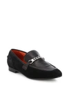 RAG & BONE Cooper Suede Chain Loafers,0400095068605