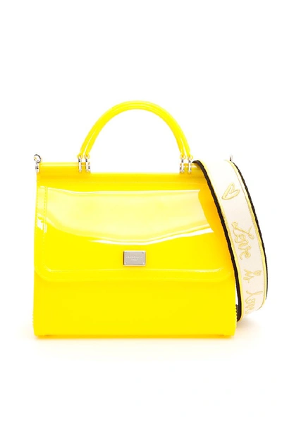 Dolce & Gabbana Sicily Top Handle Bag In Yellow
