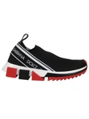 Dolce & Gabbana Black, White And Red Sorrento Logo Sneakers In Nero/b.co