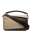 LOEWE LOEWE PUZZLE LEATHER SHOULDER BAG - NEUTRALS