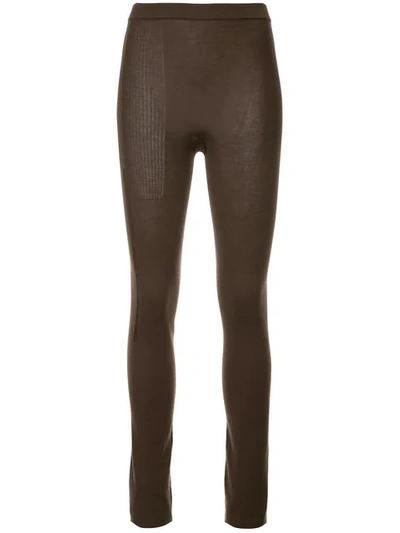 Rick Owens Knitted Leggings In Brown