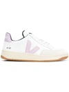 Veja V-12 Mesh, Leather And Nubuck Sneakers In White