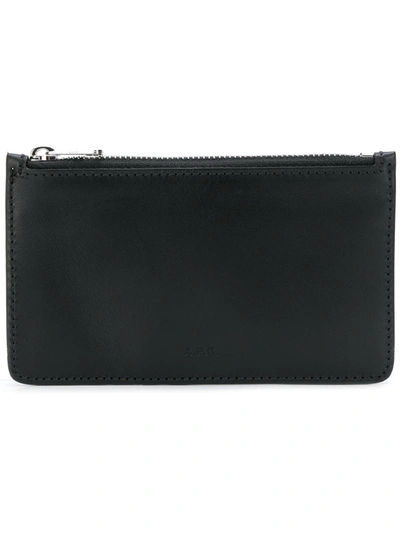 A.p.c. Logo Embossed Cardholder Wallet In Black