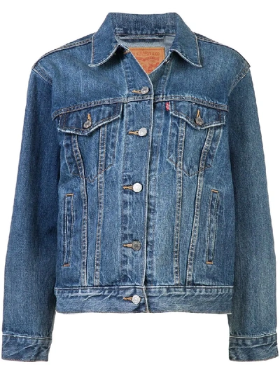 Levi's Baggy Trucker Cotton Denim Jacket In Blue