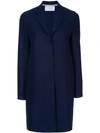 Harris Wharf London Pressed Wool Cocoon Coat - Blue In Blue