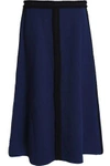 AGNONA WOMAN WOOL AND SILK-BLEND CREPE MIDI SKIRT NAVY,GB 1050808921872