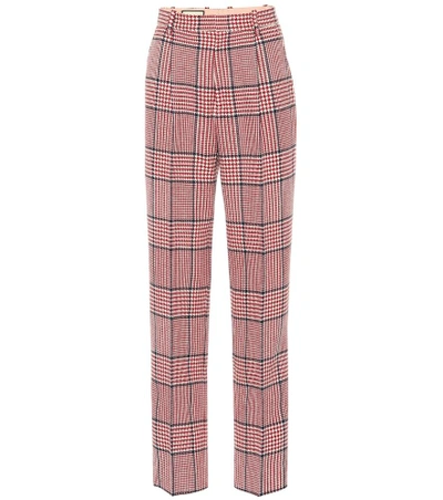 Gucci 格纹羊毛混纺裤装 In Multicoloured