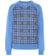 BURBERRY CHECKED WOOL JACQUARD SWEATER,P00345674
