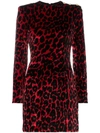 BALMAIN leopard print mini dress RED,143555 V009