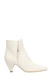 LAURENCE DACADE STELLA WHITE LEATHER ANKLE BOOTS,10689818