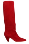 LAURENCE DACADE SALOME RED SUEDE BOOTS,10689822