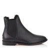 JIMMY CHOO MERRIL FLAT Black Leather Ankle Boots with Black Shearling,MERRILFLATLNG S