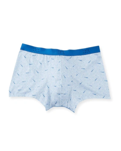 Derek Rose Japan 2 Wave-print Hipster Boxer Briefs In Blue