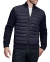 Shop Canada Goose Men's Hybridge Knit Zip-front Jacket In Navy