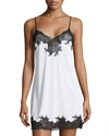 Natori Enchant Lace-trim Chemise In Ivory/black