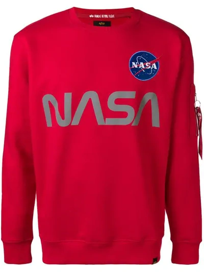 Alpha Industries Nasa Reflective Sweatshirt In Red