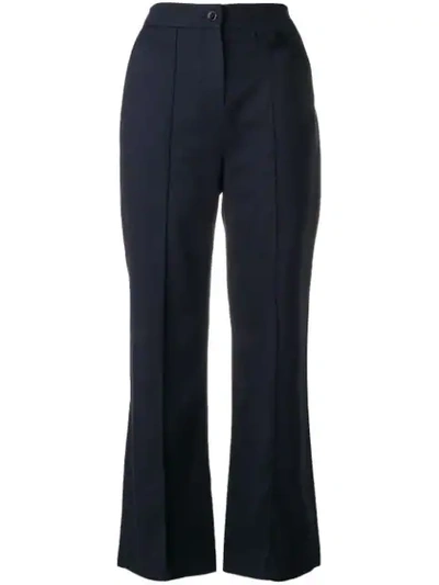 See By Chloé Cropped Wide Leg Trousers In Blue