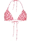 La Doublej Triangle Bikini Top In Domino Valentino