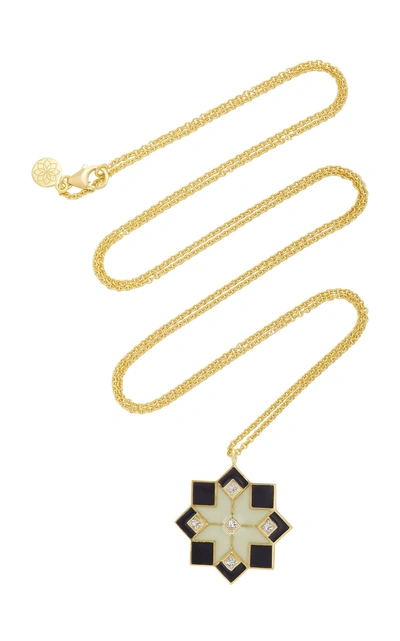 Amrapali 18k Gold And Diamond Necklace In Black