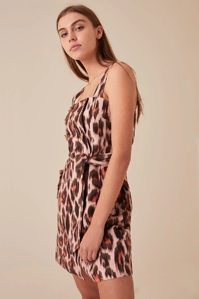 C/meo Collective Follow Me Dress In Nude Leopard
