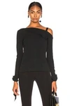 ROLAND MOURET ROLAND MOURET RUSSELL STRETCH VISCOSE TOP IN BLACK