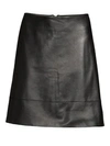 ELIE TAHARI Lexie Leather A-Line Mini Skirt