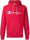CHAMPION LOGO EMBROIDERED LONG SLEEVE HOODIE