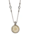 KONSTANTINO PYTHIA MOTHER-OF-PEARL, CRYSTAL, STERLING SILVER & 18K YELLOW GOLD PENDANT,0400099006605