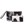MAHI LEATHER Matching Clutch & Purse Gift Set In Black & White Pony Hair Leather