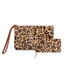 MAHI LEATHER Matching Clutch & Purse Gift Set In Leopard Print Pony Hair Leather