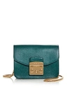 Furla Metropolis Mini Leather Crossbody In Cipresso Green/gold