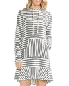 VINCE CAMUTO STRIPED PIQUE HOODIE DRESS,9058755