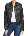 Ag The Coated Robyn Jacket In Lacquered Pure Black