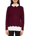 TED BAKER SUZAINE EMBELLISHED LAYERED-LOOK SWEATER,WC8W-GKC9-SUZAINE