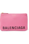 BALENCIAGA Ville printed textured-leather pouch