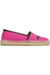 GUCCI Leather-trimmed logo-print canvas espadrilles