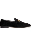 Gucci Black Velvet Jordaan Loafers