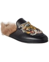 GUCCI PRINCETOWN EMBROIDERED LEATHER SLIPPER