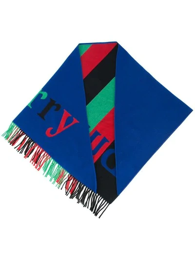 Burberry The  Bandana In Logo Detail Wool Cashmere - Multicolour