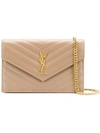 SAINT LAURENT SAINT LAURENT ENVELOPE CHAIN WALLET - NEUTRALS