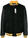 PALM ANGELS PALM ANGELS STRIPE DETAIL BOMBER JACKET - BLACK