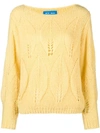 M.i.h. Jeans Lacey Leaf Knit Sweater In Yellow